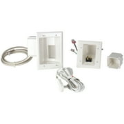 Datacomm Electronics 50-6623-WH-KIT Flat Panel TV Cable Organizer Kit With Duplex Power Solution
