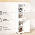 thumbnail image 3 of Narrow White - Drawer and 2 - door Storage - Bathroom - Add Multi - functional Space, 3 of 7