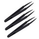thumbnail image 2 of 18Pzs Pinzas Antiestaticas de Punta Puntiaguda Electronica de Plastico Negro, 2 of 5