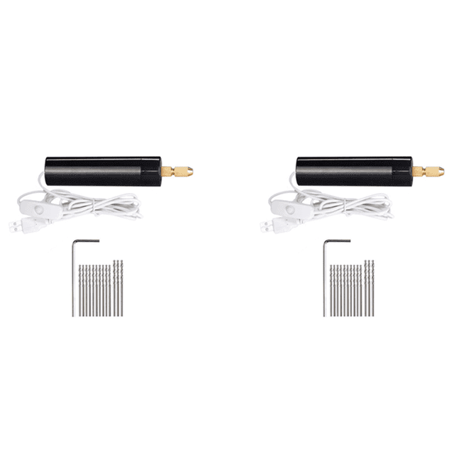 2Set 0.7-1.2mm -Electric Hand Drill Set for Resin,Electric Mini Drill for Jewelry Making Electrical Pin Kit
