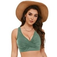 thumbnail image 3 of GEWSEY Women's Underwire Bikini Tops Push Up Criss Cross Swim Top Swimsuit Sexy V Neck Bathing Suit Top Only (Light Green, XXL), 3 of 9