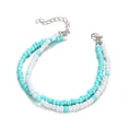 thumbnail image 5 of SmartBy Lady Double Layers Beaded Barefoot Sandal Anklet Foot Chain Beach Ankle Bracelet, 5 of 5