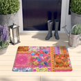 thumbnail image 2 of Bright Pioneer Flower Patchwork Flannel Non Slip Door Rugs,Washable Door Mats Indoor,Decorative Door Mats,Dirt-Resistant and Absorbent Doormat for Entrance,Bedroom,Kitchen,Bathroom,23.5x16in(60x40cm), 2 of 5