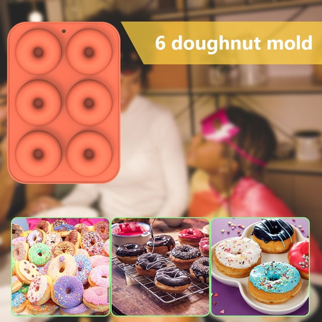 Tmvgtek Molde De Rosquilla De 6 Cavidades Para Repostería De Chocolate, Bandeja Para Hornear Diy, Fabricante De Postres (Naranja) Tmvgtek Para estrenar