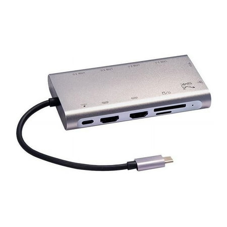 Smk Link - SMK-Link - USB-C - 100W Mini Docking Station - Multi-Stream Triple Video for Notebooks - Silver