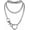 34'' B-Heart-Silver, variant on Women's Slip Chain Rainbow Heart O-Ring Chunky Chain Necklace, Rays Cuban Long Layered Jewelry, Adjustable Lariat Y-Necklace Heart Loop Choker