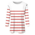 thumbnail image 5 of aidice Plus Size T Shirts for Womens Casual Fitting Comfy Round Neck Striped Long Sleeve Fashion Shirts, 5 of 5