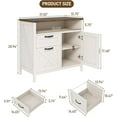 thumbnail image 2 of Lateral File Cabinet with 2 Drawers and Door Farmhouse File Cabinet for A4/Letter Size Hanging Files, Large Wood File Storage Cabinets Printer Stand with Open Space for Home Office Furniture, White, 2 of 9