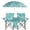 Blue green coconut tree, variant on UBesGoo, Beach Chair, Two Seat Portable Chair, Folding Chairs for Outside with Umbrella, Fishing Chair with Canopy, With Bag Gray
