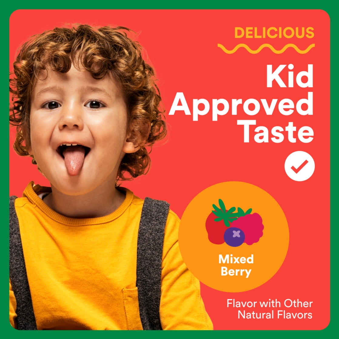 SmartyPants Kids Fiber & Veggies Supplement Gummies, Mixed Berry, 60 Count