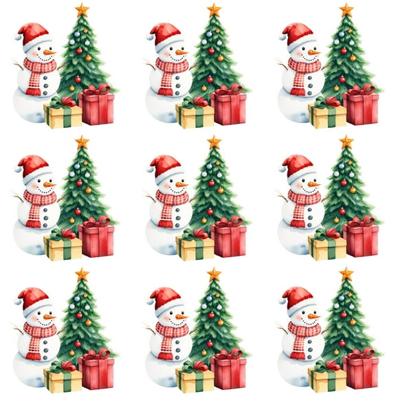 9PCS  ironing applique patch,  Christmas Bell Wreath Pattern Print Design , Easy Heat Transfer for Clothing, T-Shirts, Jeans, Backpacks, Hats & Pillows