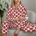 thumbnail image 6 of Xecao Easter eggs Print Women Pajamas Set Soft Sleepwear Pjs long Sleeve Button Down Nightwear with Long Pants-Small, 6 of 7