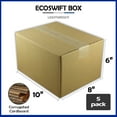 thumbnail image 2 of EcoSwift Brand Premium 10x8x6 Cardboard Boxes Mailing Packing Shipping Box Corrugated Carton 23 ECT, 10"x8"x6", Brown, 5-Pack, 2 of 6