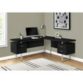 thumbnail image 2 of Pemberly Row Contemporary Wood Reversible L Shaped Corner Computer Desk in Black, 2 of 5