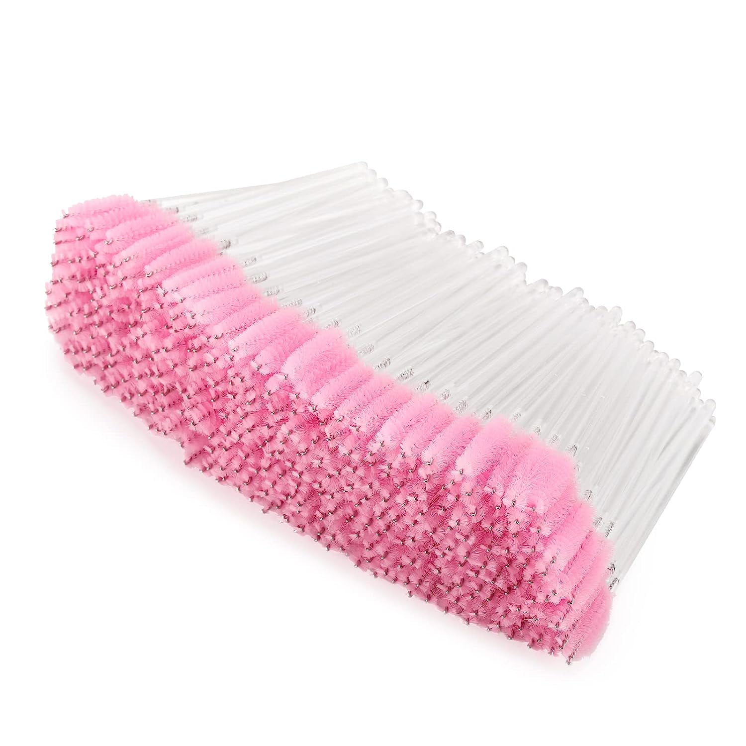 300 Pcs Disposable Pink Spoolies Mascara Wand Eyelashes Brushes for