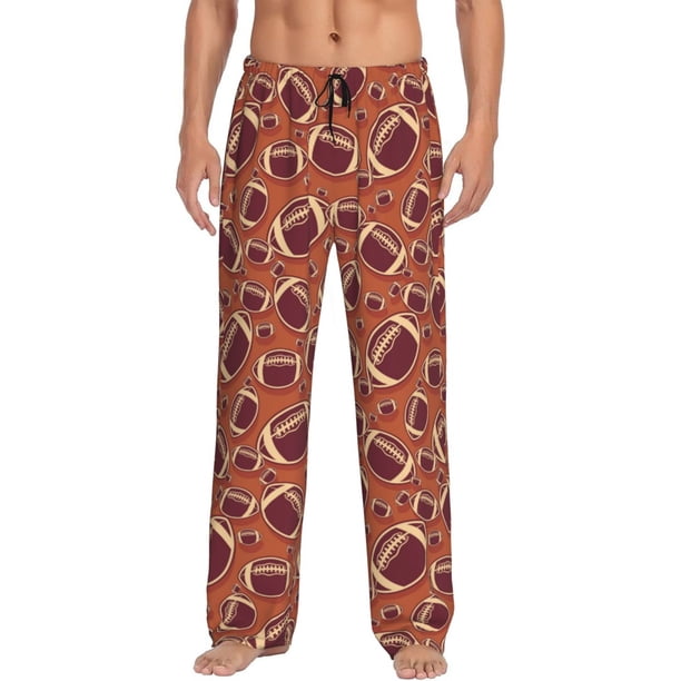 Fotbe American Football1 Pantalones de Pijama para Hombre, Pantalones de Dormir, Pantalones de Casa con Cintura Ajustable y Bolsillos-Large
