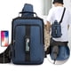 thumbnail image 1 of Bolsa de bandolera para hombres y mujeres | Mochila de día cruzada de poliéster ligera | Puerto de carga USB | Compartimentos múltiples para tabletas, teléfonos, carteras | Correa ajustable, 1 of 6
