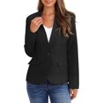thumbnail image 7 of GRAPENT Women's Business Casual Pockets Work Office Blazer Back Slit Jacket Suit Medium Black, 7 of 7