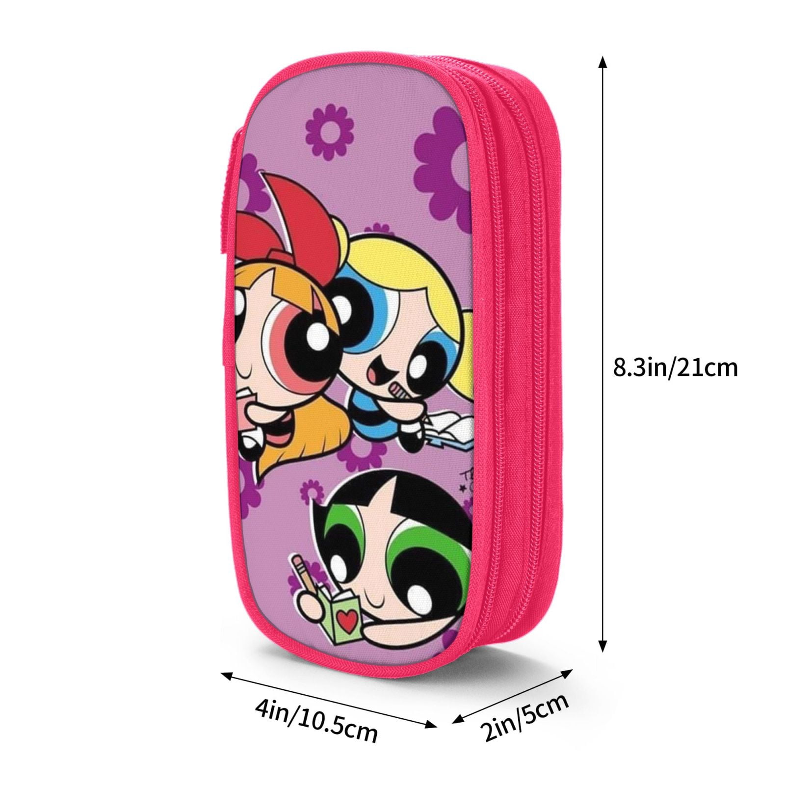 The Powerpuff Gi-rls Pencil Case Large Capacity Pencil Pouch Penbag Office Stationery Organizer Travel Makeup Bag Pink