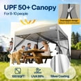 thumbnail image 4 of SPECSTAR 8'x 8' Easy Pop-Up Canopy with Mesh Netting, Instant Outdoor Screened tent with Mosquito Netting, 2 Zipper Doors and Roller Bag for Yard Camping Picnic Party Events, Gray, 4 of 9