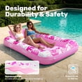 thumbnail image 4 of SLOOSH Inflatable Tanning Pool Lounger Float, 85" x 57" Extra Large Suntan Sun Tan tub for Adults, Tanning chair, Bed Blow up, Raft Lounge Floatie,XL-Pink, 4 of 10