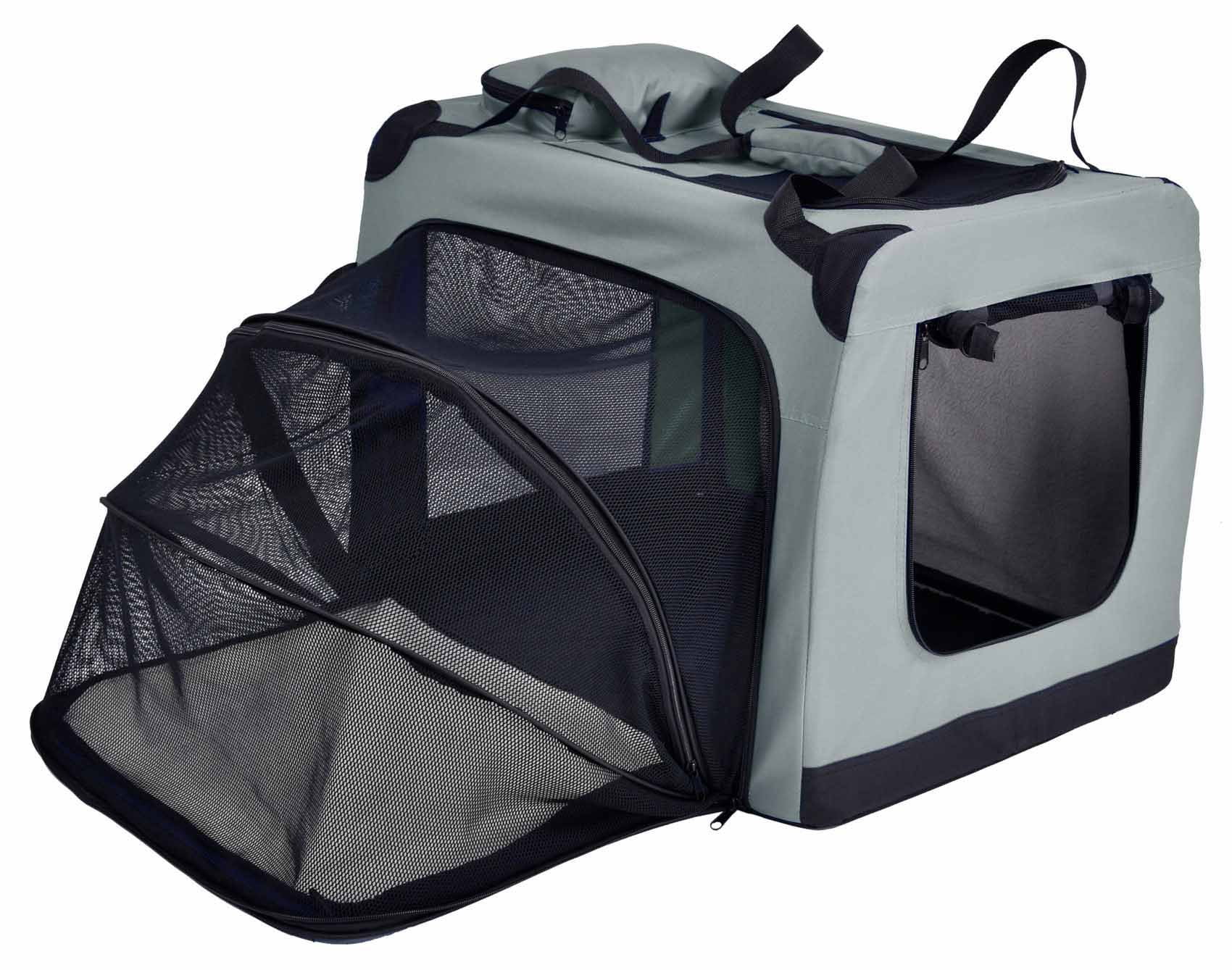 Pet Life ® 'Hounda Accordion' Metal Framed Soft-Folding Collapsible Dual-Sided Expandable Pet Dog Crate