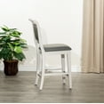 thumbnail image 2 of CoSoTower 24" Counter Stool, Antique White Finish, Gray Leather Seat, 2 of 7