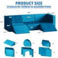 thumbnail image 3 of Linor 13PCS Modular Kids Play Couch, Kids Couch with Climbing Slope, 13 in 1 Toddler Couch for Boys and Girls, Blue, 3 of 9