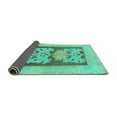 thumbnail image 2 of Ahgly Company Indoor Square Abstract Turquoise Blue Modern Area Rugs, 5' Square, 2 of 4