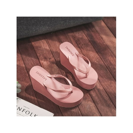 

Avamo Lady Slipper Mid Heels Flip Flops Summer Sandals Platform Wedges Slippers