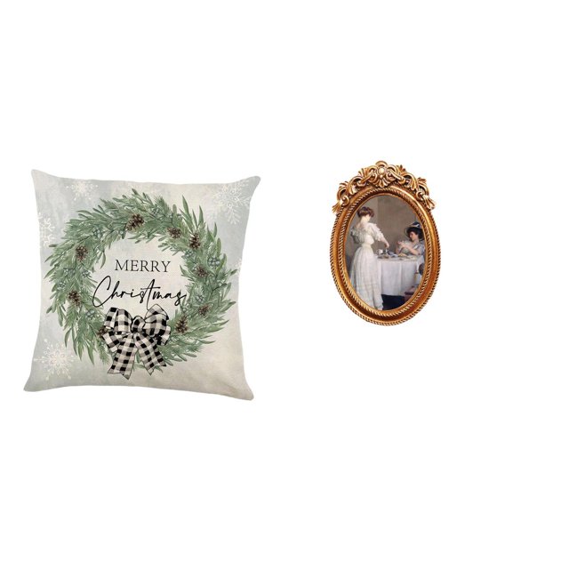 Funda de almohada,Funda de almohada navideña 2023 de 18 x 18 pulgadas,suave para interiores,Marco de fotos,Marco de fotos vintage para colgar en la pared,Soporte para marco de fotos de mesa de