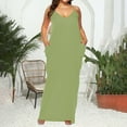 thumbnail image 2 of Penkiiy Women’s Casual Loose Plus Size Solid Maxi Dress Sleeveless Baggy Long T-Shirt Tunic Dress with Pockets 3XL Green, 2 of 6