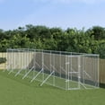 thumbnail image 1 of vidaXL Outdoor Dog Kennel Silver 2x14x2 m Galvanised Steel, 1 of 2
