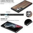 thumbnail image 6 of Solid Wood Case for Samsung Galaxy S22 Ultra, Luxurious Natural Wood Slim Case with Drop Tested Shockproof Bumper and Camera Lens Protection Cover for Samsung Galaxy S22 Ultra, MW Walnut, 6 of 16