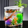 thumbnail image 2 of Peggybuy Plastic Clear Table Fish Bowl Shatterproof Hydroponics for Home Office Decor, 2 of 9
