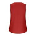 thumbnail image 4 of Admvng Summer Tops for Women Casual Solid Color Sleeveless V-neck Hem Curved Pullover S-2XL, 4 of 9