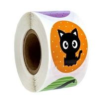 HCTSHG 500 PCS Cute Halloween Stickers for Kids, Self Adhesive Halloween Sticker Roll Labels with Pumpkin, Halloween Birthday Party Decorations Accessories