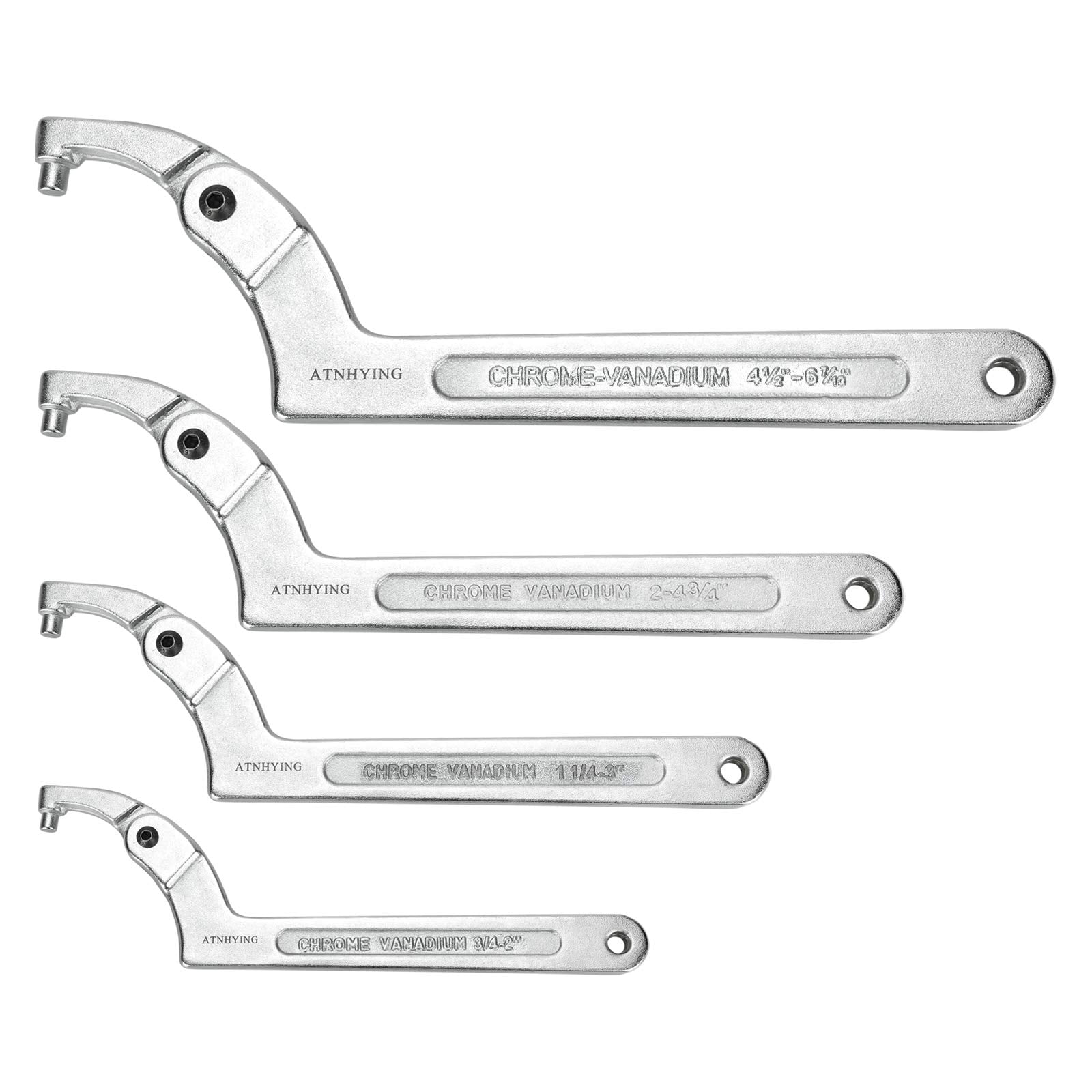4 pcs Spanner Wrench Set, Adjustable C Pin Spanner Hook Wrench Tool for