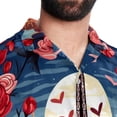 thumbnail image 5 of Eiffel Tower Valentine's Day Men's Short Sleeve Spread Collar Poplin Button Down Casual Printed Summer Beach Unisex Shirts, 5 of 6