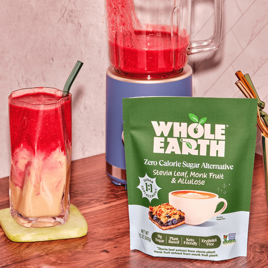 (3 pack) Whole Earth Zero Calorie Stevia, Monk Fruit & Allulose Sweetener, Zero Calorie Sugar Substitute, Keto-Friendly, Non-GMO, No Erythritol, Erythritol-Free, Pouch, 12oz Pouch