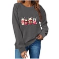 thumbnail image 1 of Meichang Chandails en Molleton Col Rond Femmes Saint-Valentin Couples Chandail en Molleton Femmes Imprimé Cœur Mignon Chandails en Molleton Pull Vacances Manches Longues Coupe Ample Cadeaux Vacances Chandails en Molleton, 1 of 4