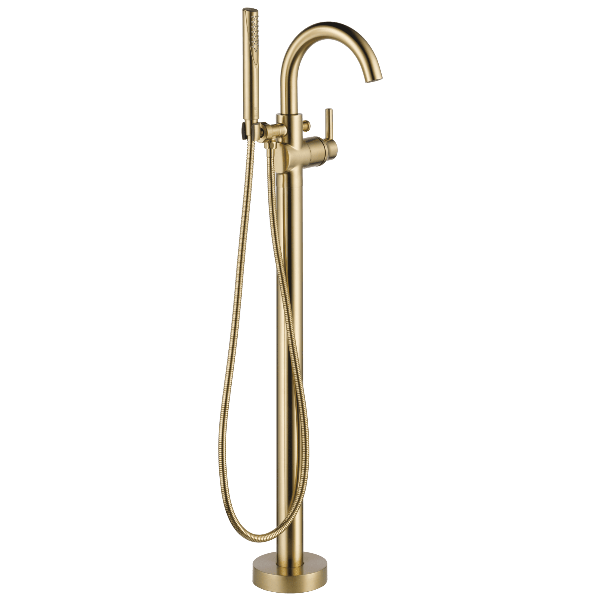 Delta Trinsic Contemporary Floor Mount Tub Filler Trim in Champagne