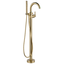 Delta Trinsic Contemporary Floor Mount Tub Filler Trim in Champagne Bronze T4759-CZFL Faucet