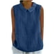 thumbnail image 1 of Vestidos Casuales Para Mujer, Blusas De Mujer De Moda Camisa bonita de lino con cuello de muñeca, suelta, sin mangas, de color liso y verano para mujer, 1 of 5