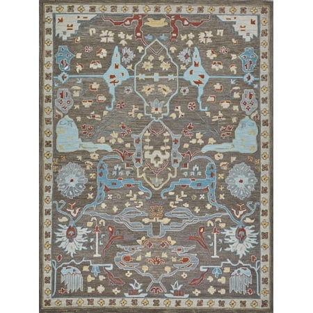 Hamilton Hand-Tufted New Zealand Wool Taupe/Multi 6'x9' Area Rug