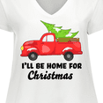 thumbnail image 4 of Inktastic I'll Be Home for Christmas Truck with Tree Women's Plus Size V-Neck T-Shirt, 4 of 5