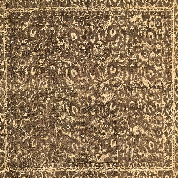 Ahgly Company Indoor Square Abstract Brown Modern Area Rugs, 4' Square