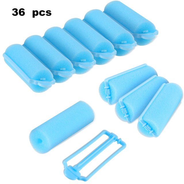 36 Pcs Boucleurs Éponge en Mousse Boucleurs Flexibles pour Coiffage Boucleurs Éponge pour Coiffage (Rose)