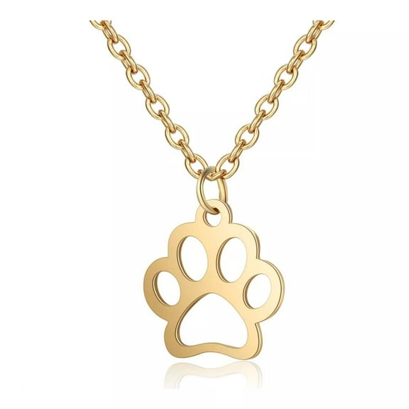 304 Stainless Steel Pendant Necklace Dog'S Paw Stainless Steel 16" 1Mm A407