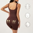 thumbnail image 4 of BLTIBY Tank Top Bodysuit for Women U Neck Solid Color Shorts Jumpsuit Tummy Control Seamless Shapewear Fashion Bodysuits Coffee XL, 4 of 7